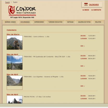 Listado de calendarios