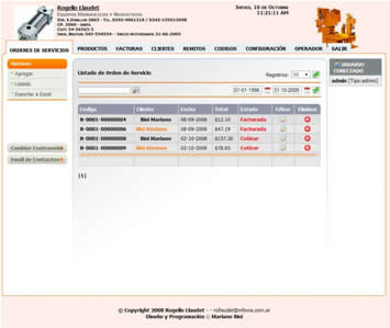 Listado de Ordenes de Servicios