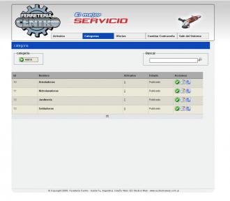 Administración de categorias