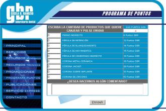 Formulario de contactos - Canje de Puntos