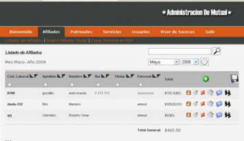 Pagina de administración de afiliados